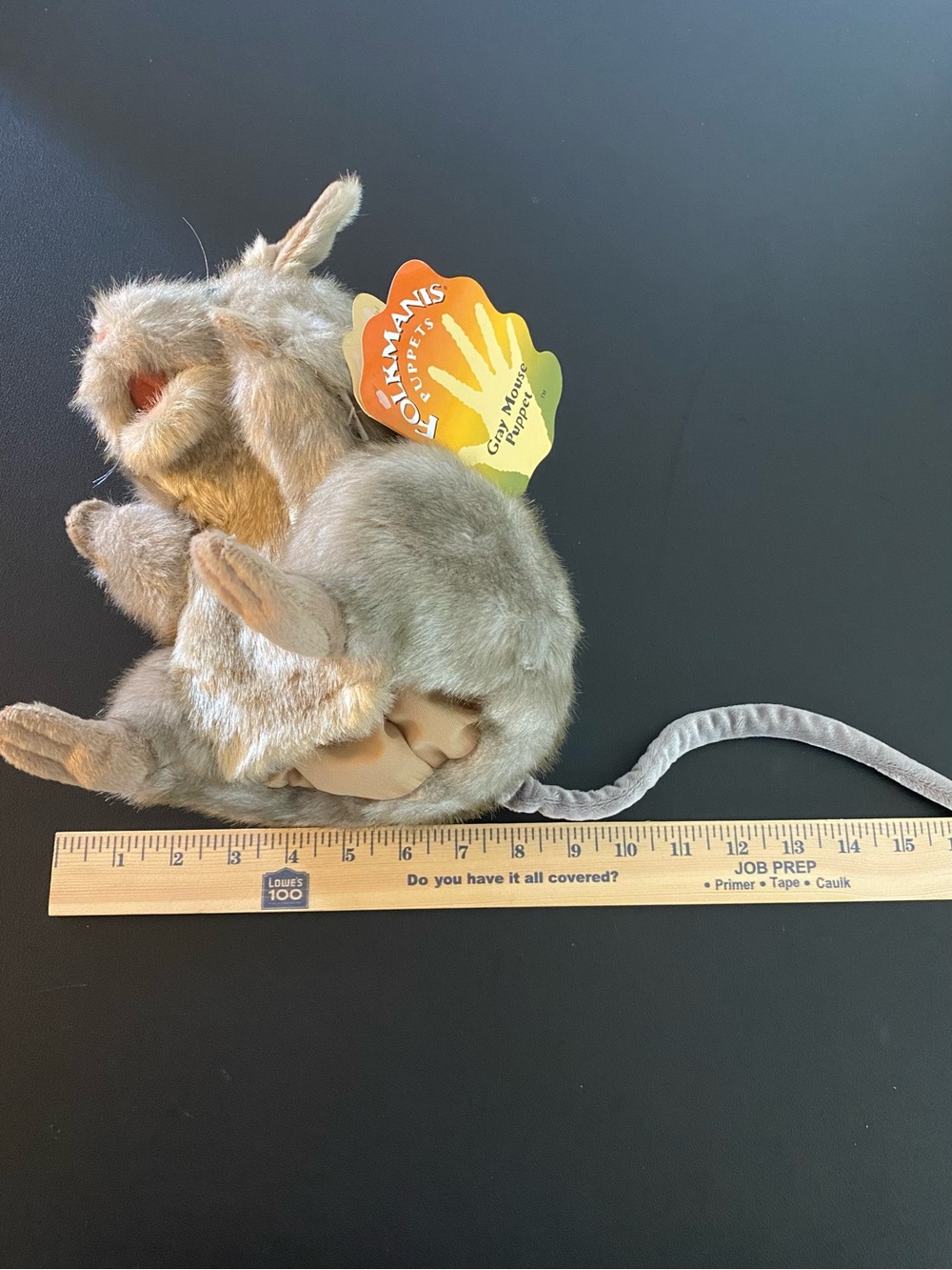New Folkmanis Grey Mouse Puppet Plush Stuffed Animal Storytelling Animation - Picture 10 of 13